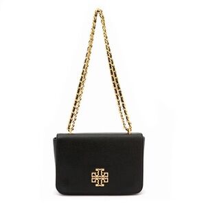 Tory Burch Medium Pebbled Britten Shoulder Flap Chain Bag